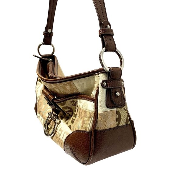 ETIENNE AIGNER Shoulder Bag Purse Signature Canvas Tan Leather Branded - Picture 4 of 16
